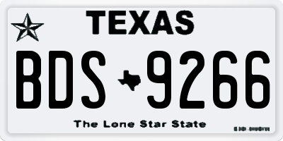 TX license plate BDS9266
