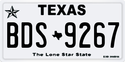 TX license plate BDS9267
