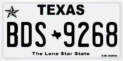 TX license plate BDS9268