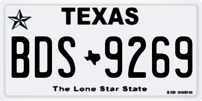 TX license plate BDS9269