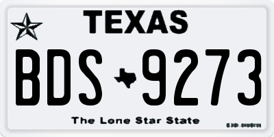 TX license plate BDS9273