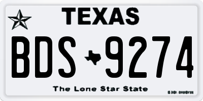 TX license plate BDS9274