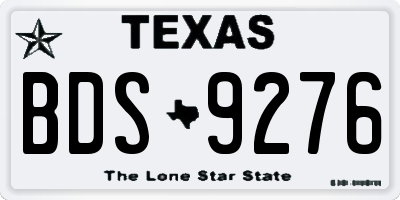 TX license plate BDS9276