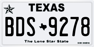 TX license plate BDS9278
