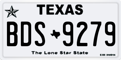 TX license plate BDS9279