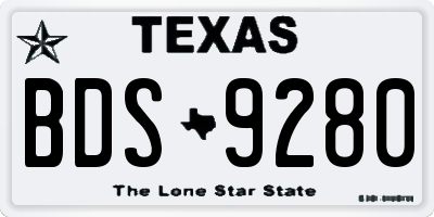 TX license plate BDS9280