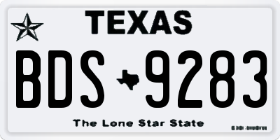 TX license plate BDS9283