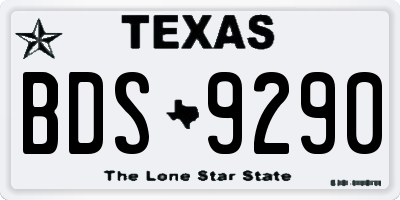 TX license plate BDS9290