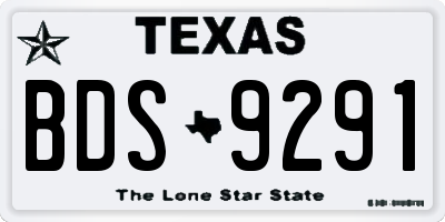 TX license plate BDS9291