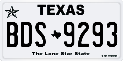 TX license plate BDS9293