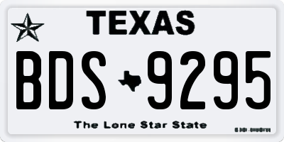 TX license plate BDS9295