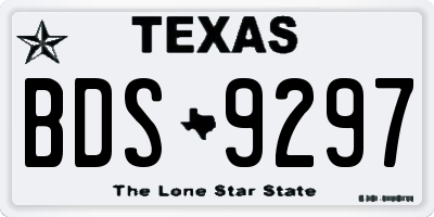 TX license plate BDS9297