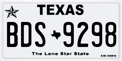 TX license plate BDS9298