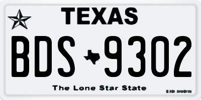 TX license plate BDS9302