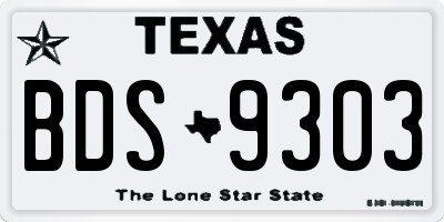 TX license plate BDS9303