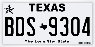 TX license plate BDS9304