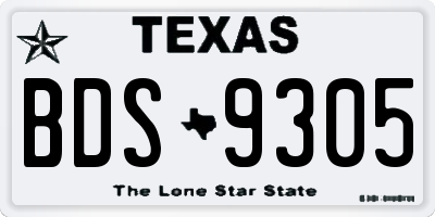 TX license plate BDS9305