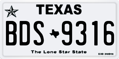 TX license plate BDS9316