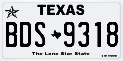 TX license plate BDS9318