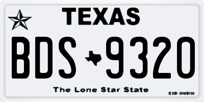 TX license plate BDS9320