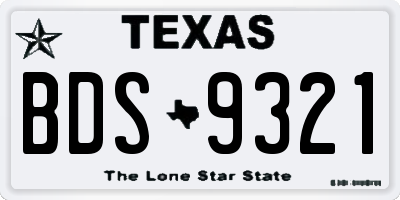 TX license plate BDS9321