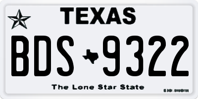 TX license plate BDS9322