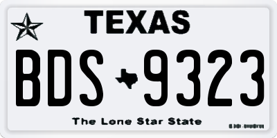 TX license plate BDS9323