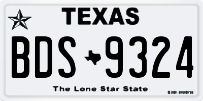 TX license plate BDS9324