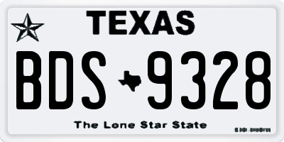 TX license plate BDS9328