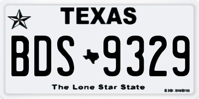 TX license plate BDS9329