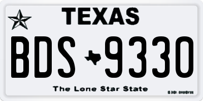 TX license plate BDS9330