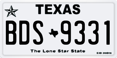 TX license plate BDS9331