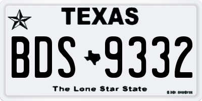 TX license plate BDS9332