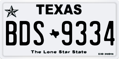 TX license plate BDS9334