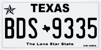 TX license plate BDS9335