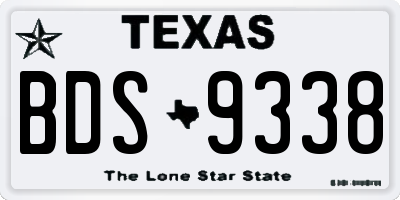 TX license plate BDS9338