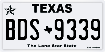 TX license plate BDS9339