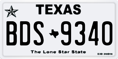 TX license plate BDS9340