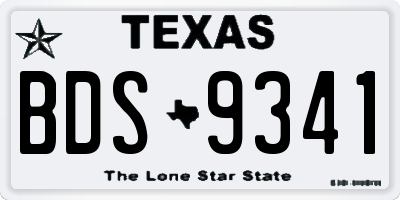 TX license plate BDS9341