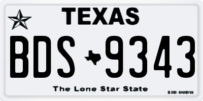 TX license plate BDS9343