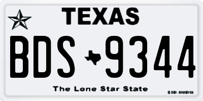 TX license plate BDS9344