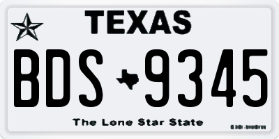 TX license plate BDS9345
