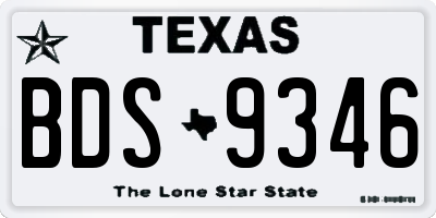 TX license plate BDS9346