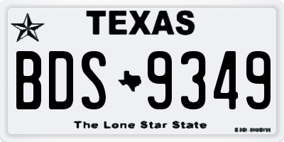 TX license plate BDS9349