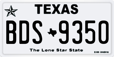 TX license plate BDS9350