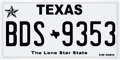 TX license plate BDS9353