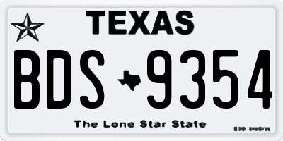 TX license plate BDS9354