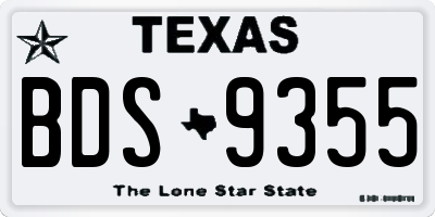 TX license plate BDS9355