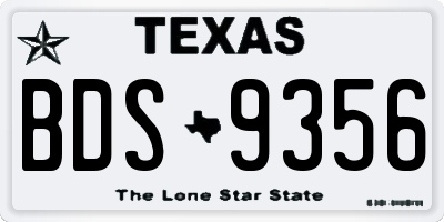 TX license plate BDS9356