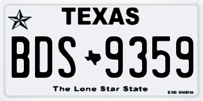 TX license plate BDS9359